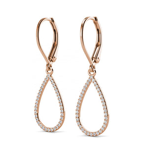 rose gold crystal drop earrings for women gift