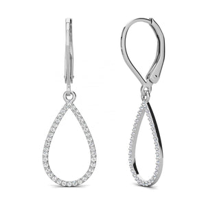 crystal silver drop earrings gift for women