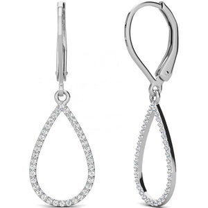 crystal silver drop earrings gift for women