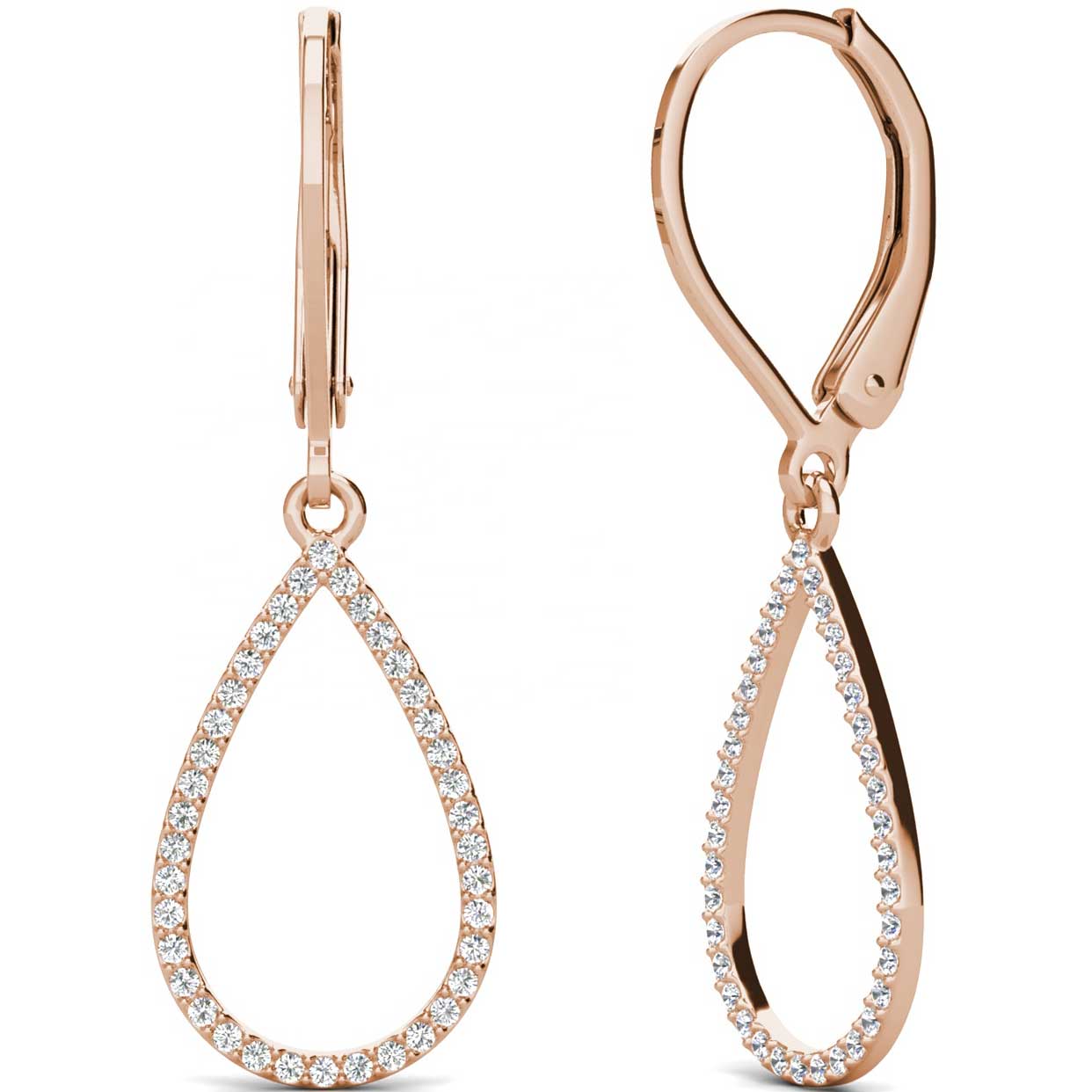 rose gold crystal drop earrings for women gift