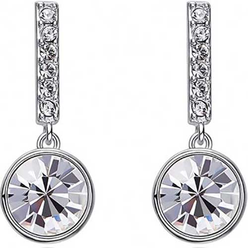 silver drop crystal earrings bridal women
