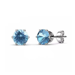 aqua crystal stud earrings for women