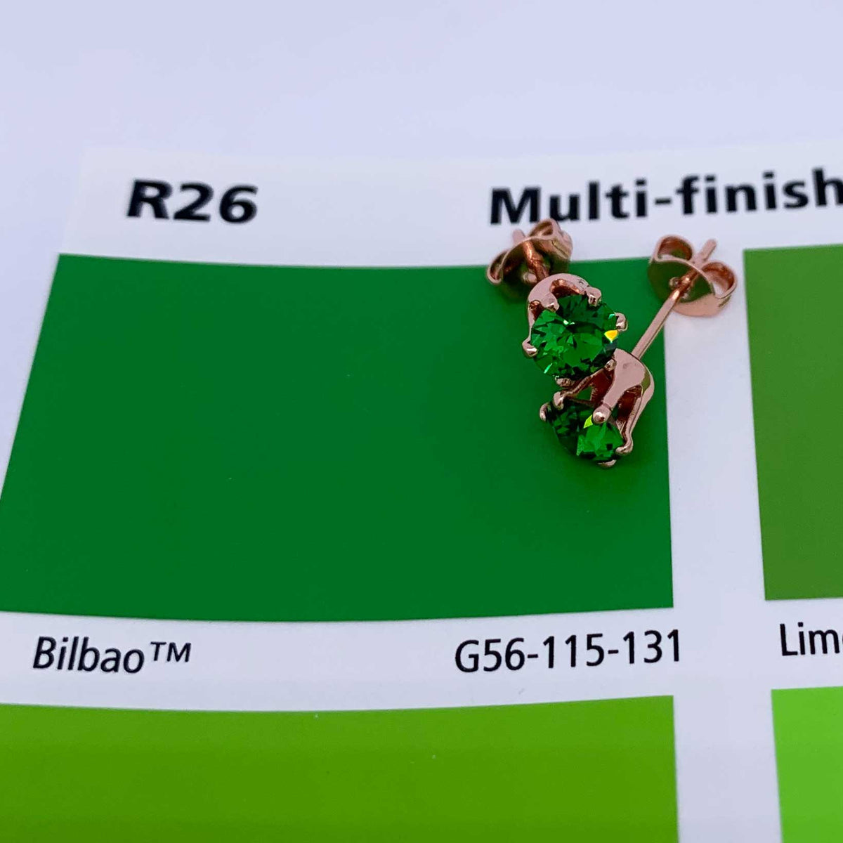 rose gold peridot stud earrings