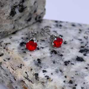 red and silver stud earrings jewellery