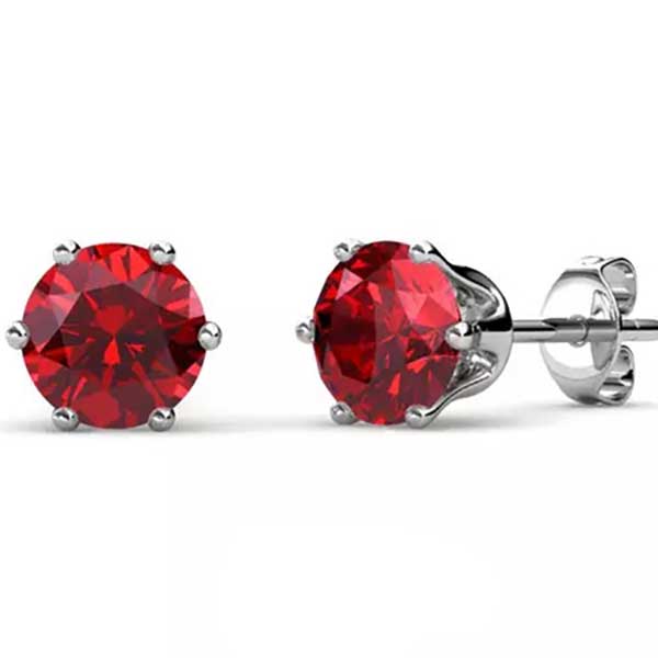 red and silver stud earrings jewellery