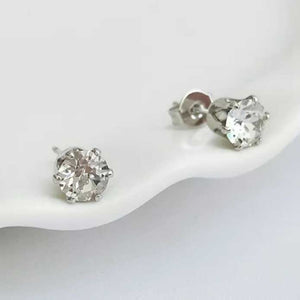 silver swarovski stud earrings bridal