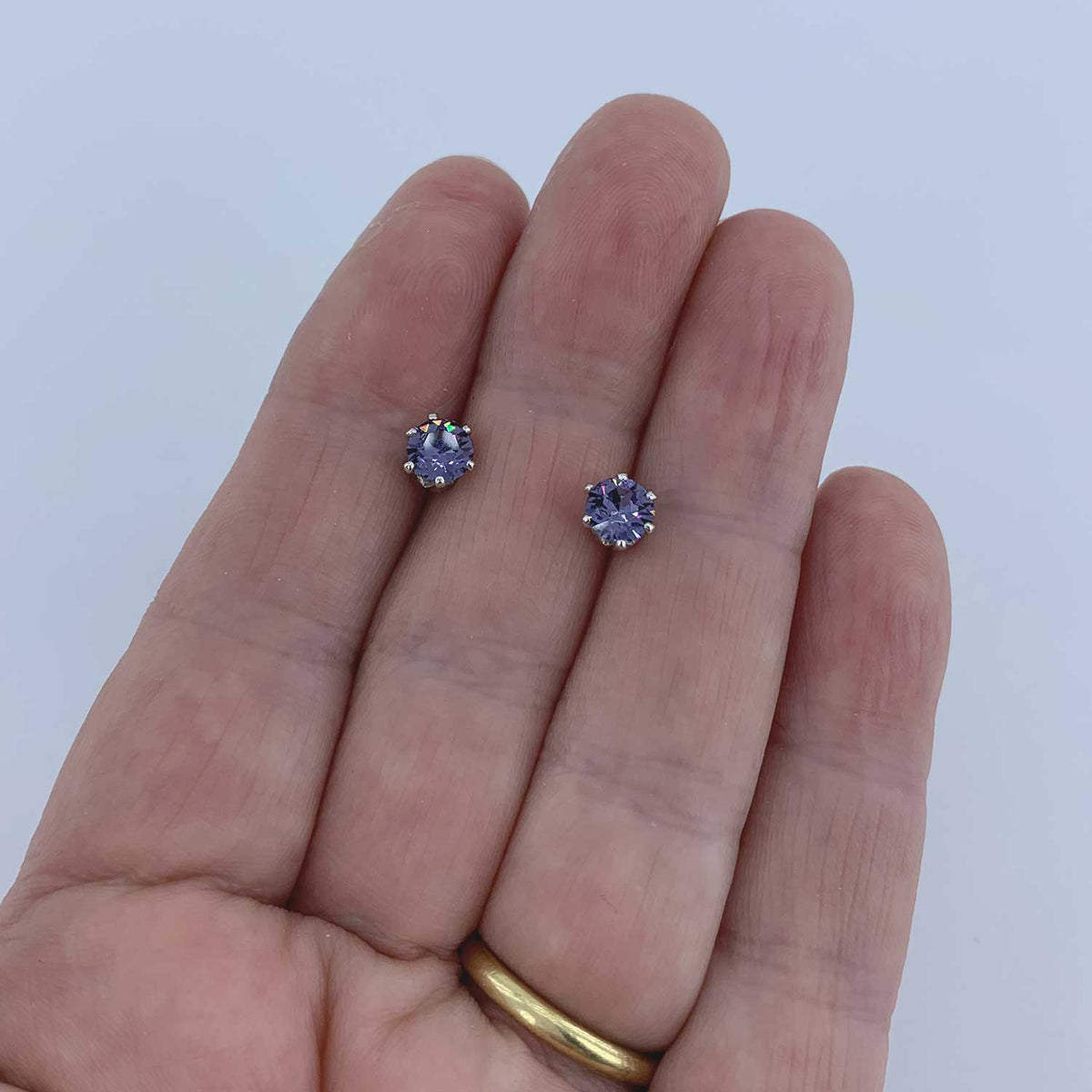 silver stud earrings amethyst jewellery nz