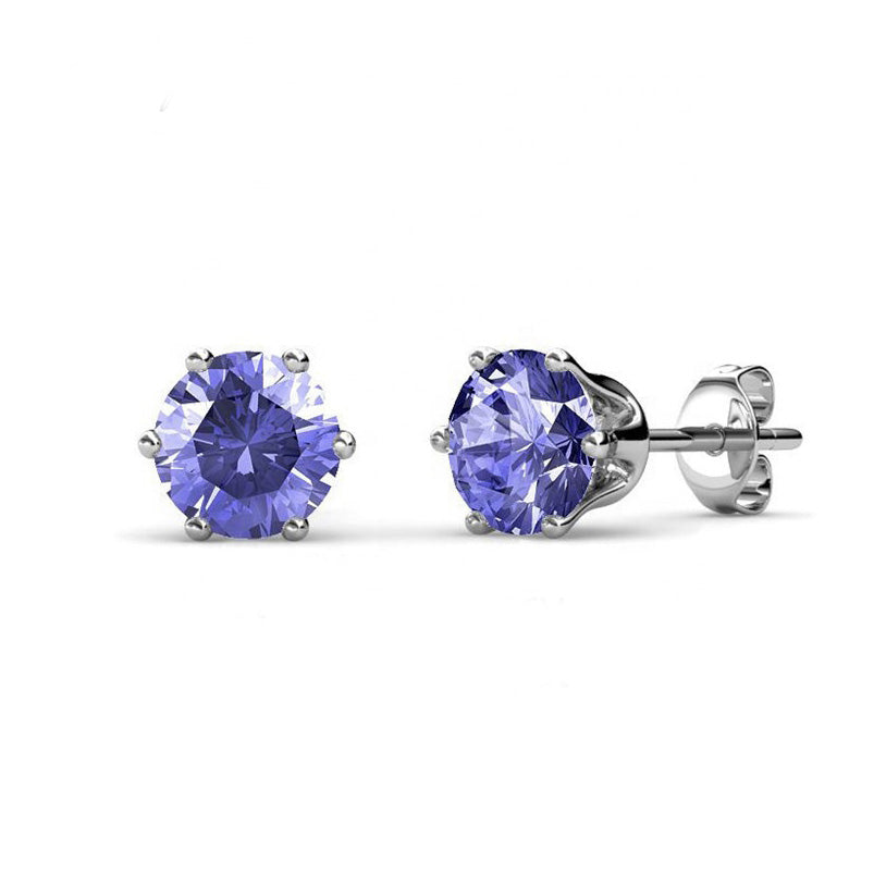 silver stud earrings amethyst jewellery nz