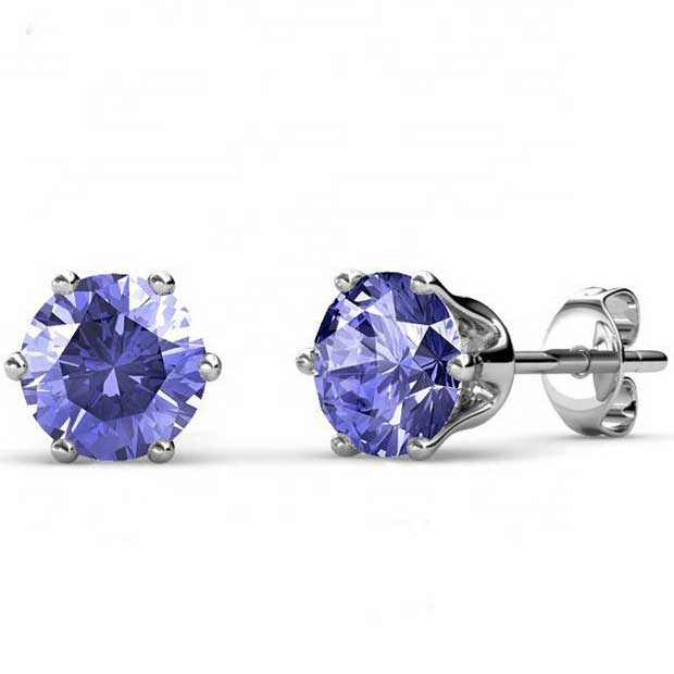 silver stud earrings amethyst jewellery nz