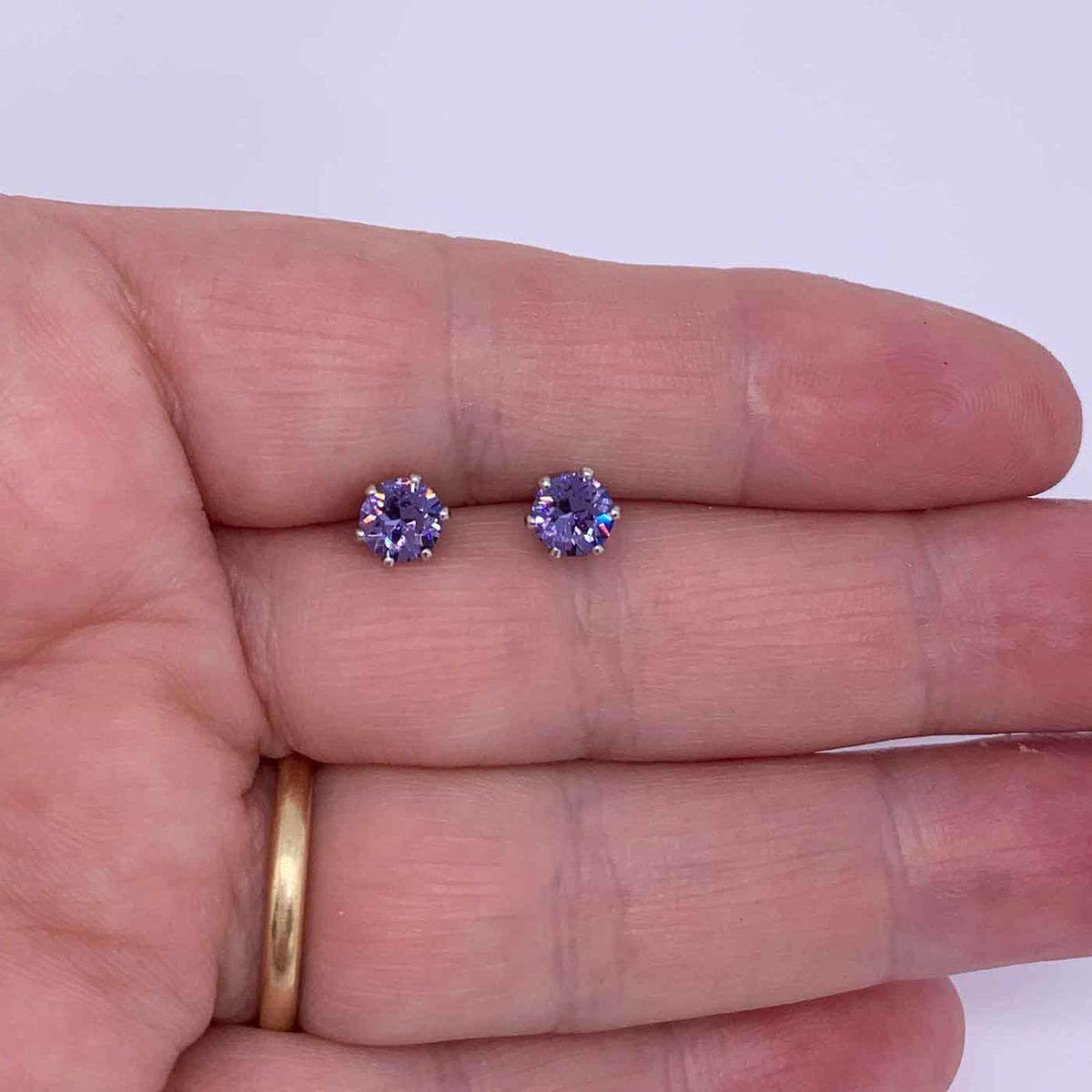 silver stud earrings amethyst jewellery nz