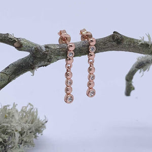 rose gold crystal dangle earrings