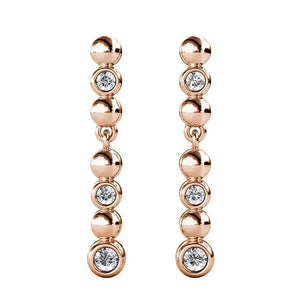 rose gold crystal dangle earrings