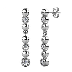 silver drop dangle earrings crystals jewellery for women brides