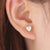opal heart stud earrings rose gold
