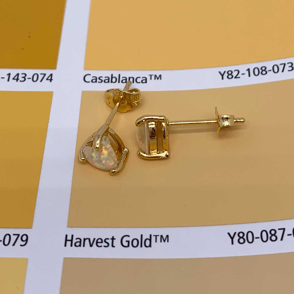 Gold opal stud earrings jewellery nz