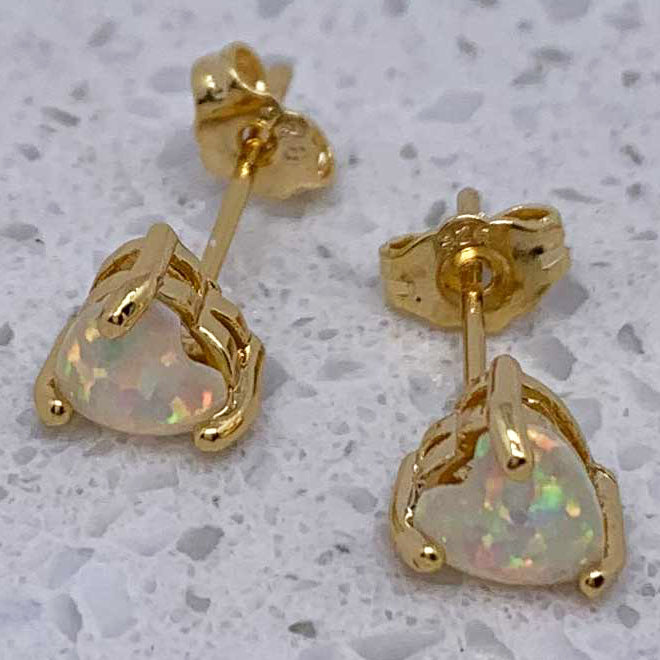 Gold opal stud earrings jewellery nz