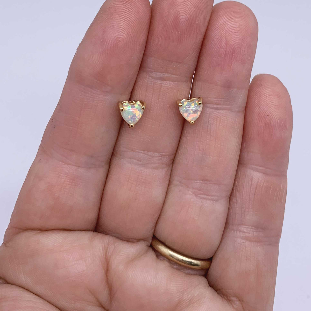 Gold opal stud earrings jewellery nz