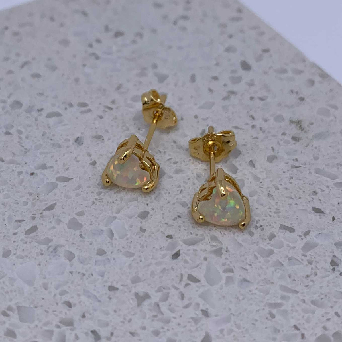 Gold opal stud earrings jewellery nz
