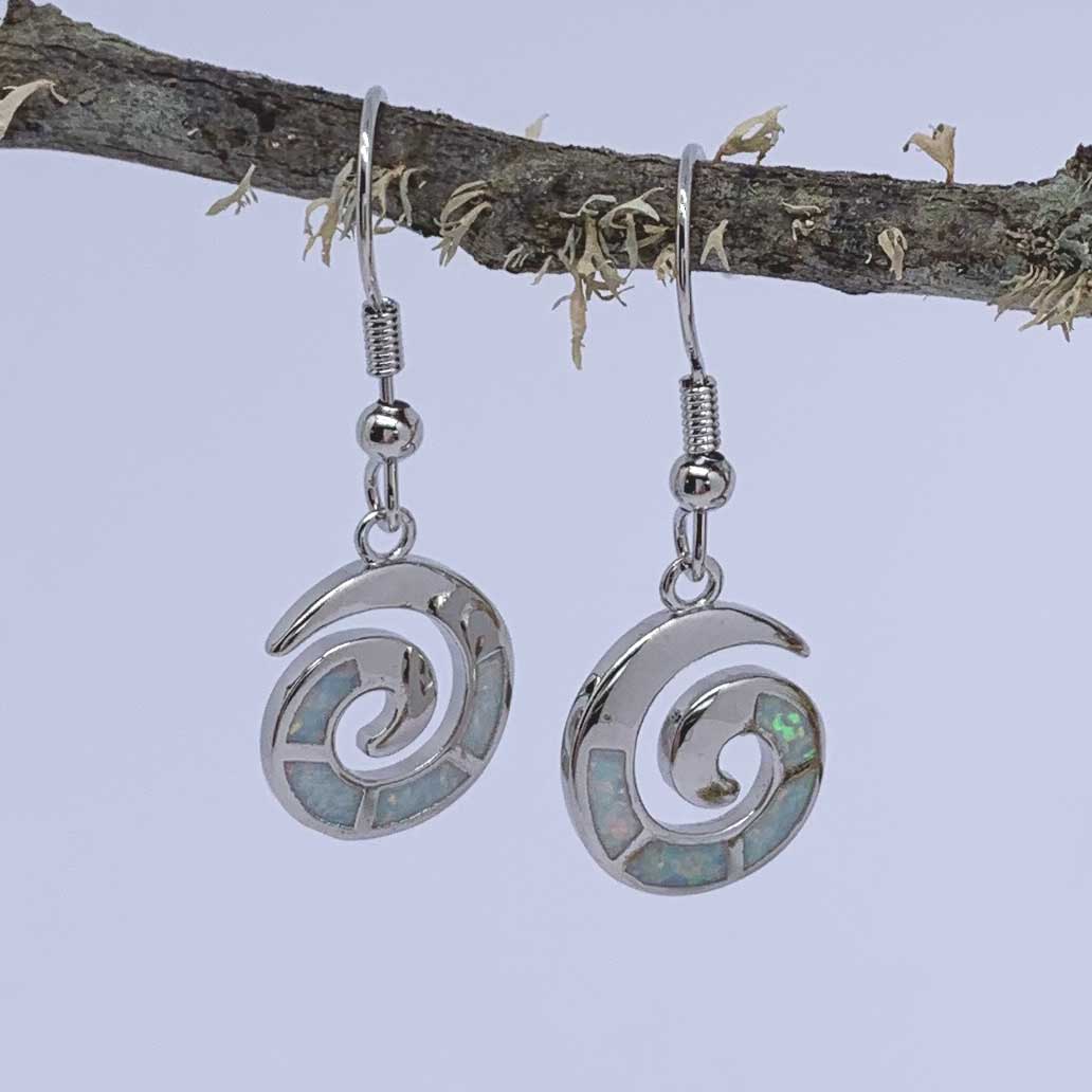 maori koru silver drop earrings nz
