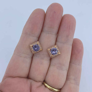 rose gold alexandrite stud earrings