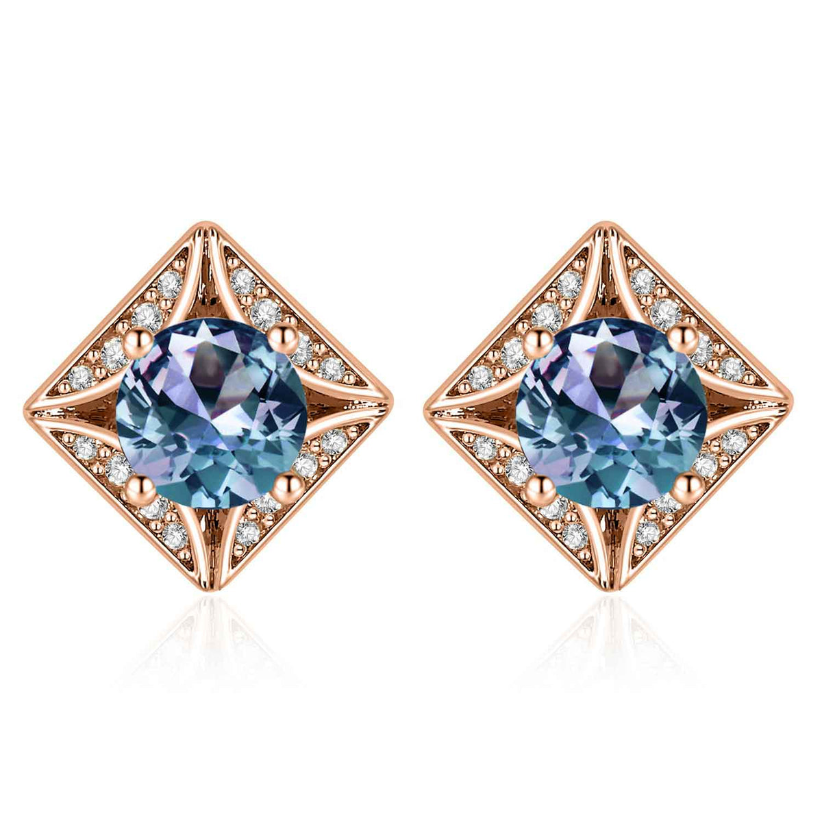 rose gold alexandrite stud earrings