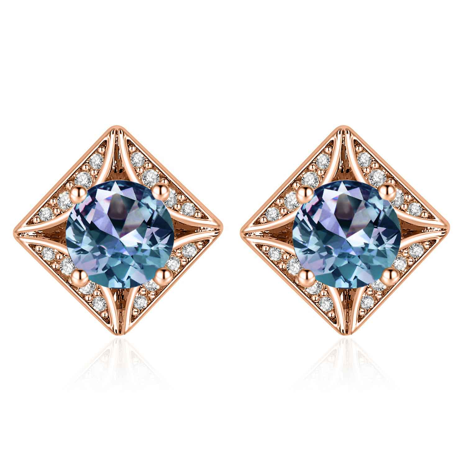 rose gold alexandrite stud earrings