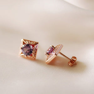 rose gold alexandrite stud earrings