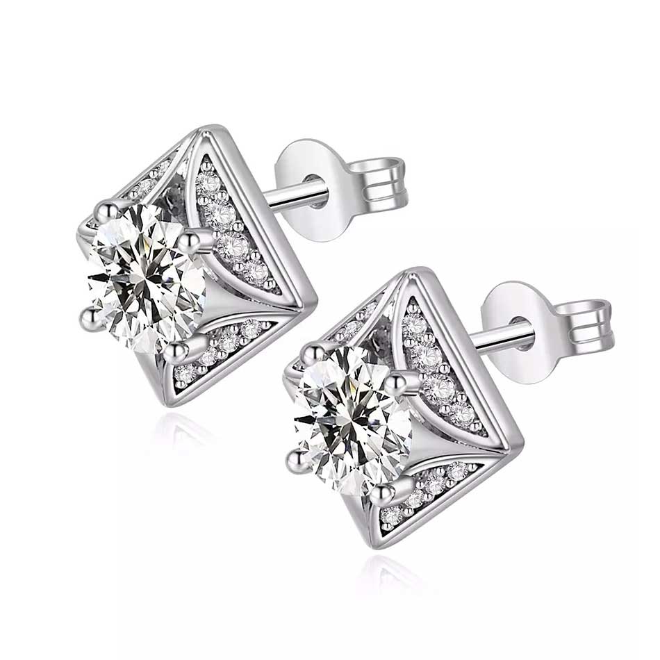 silver moissanite stud earrings nz