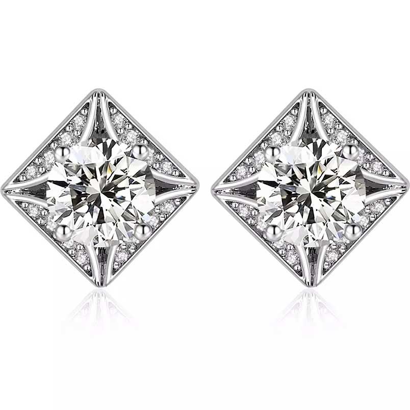 silver moissanite stud earrings nz