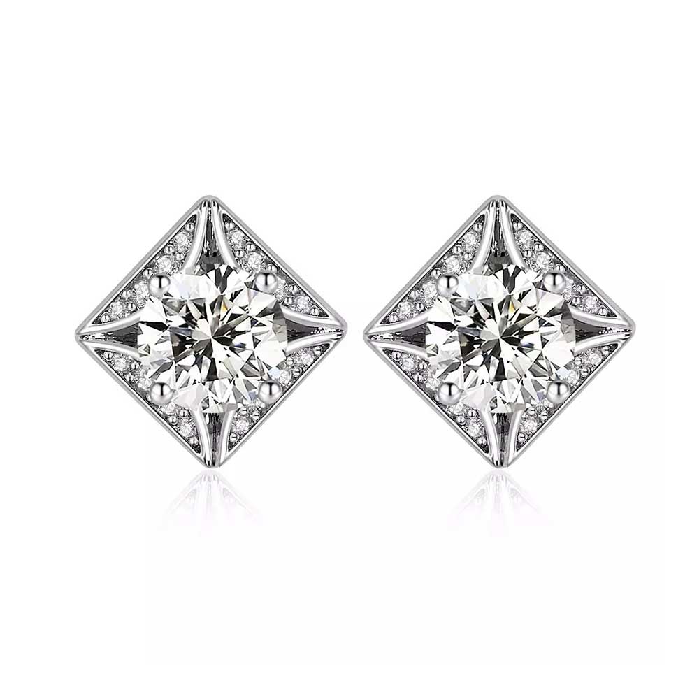 silver moissanite stud earrings nz