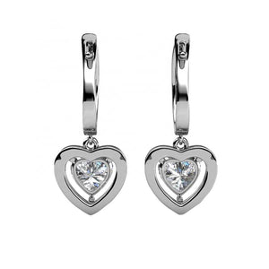 crystal heart dangle earrings jewellery women nz