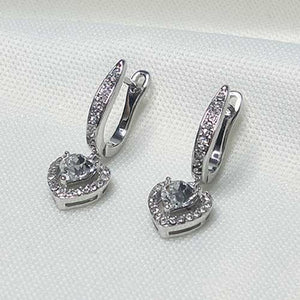 crystal heart dangle earrings jewellery women nz