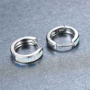 opal silver huggie earrings nz