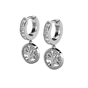 tree of life silver huggie jewellery earrings nz