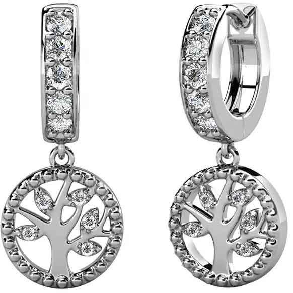 tree of life silver huggie jewellery earrings nz