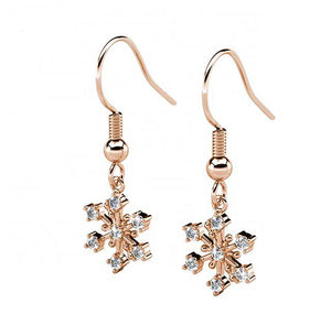 rose gold star shape drop earrings