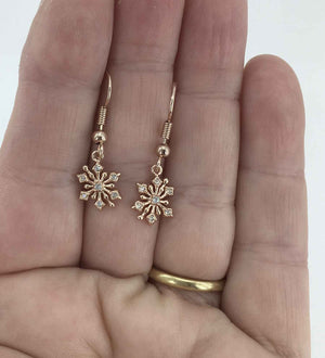 rose gold star shape drop earrings