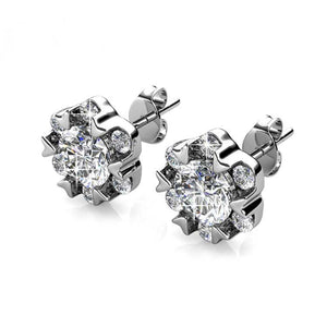 silver crystal stud earrings jewellery men women