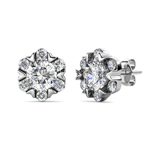 silver crystal stud earrings jewellery men women