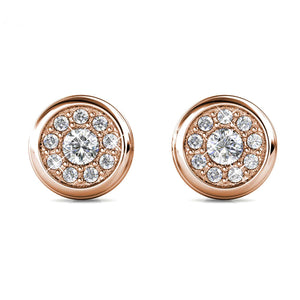 rose gold crystal stud earrings for women men