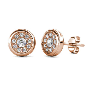rose gold crystal stud earrings for women men