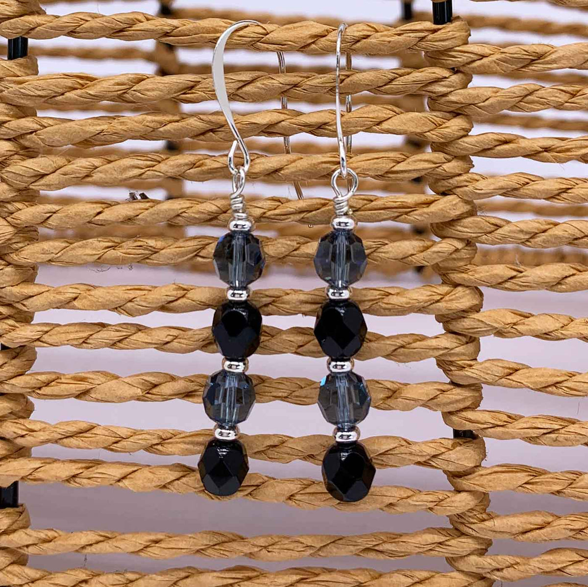 silver drop blue earrings jewellery frenelle nz