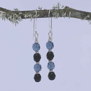 silver drop blue earrings jewellery frenelle nz