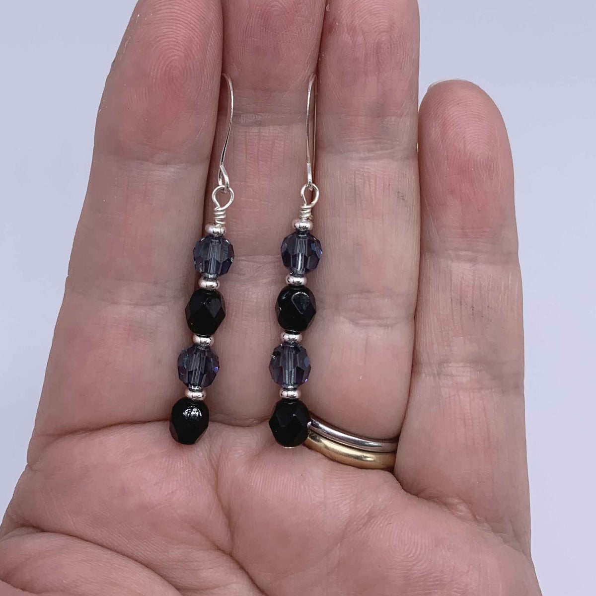 silver drop blue earrings jewellery frenelle nz