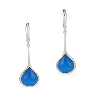 frenelle jewellery earrings silver blue drop huggies