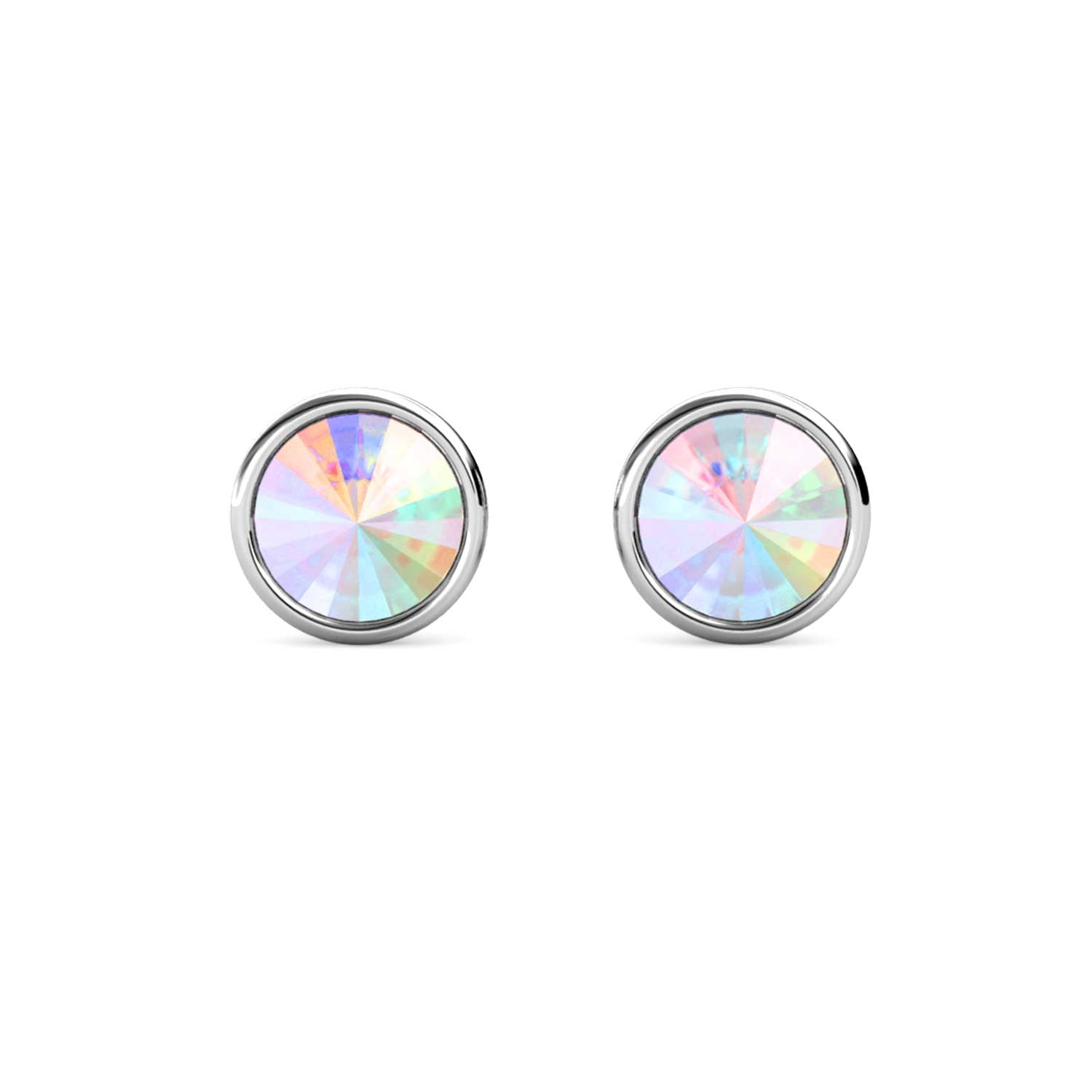 crystal silver stud earrings for women girls men