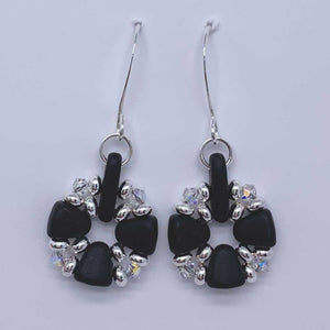 nz black and silver earrings frenelle