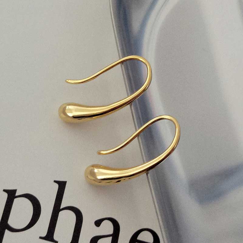 gold modern drop earrings