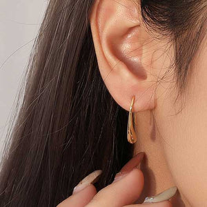 gold modern drop earrings