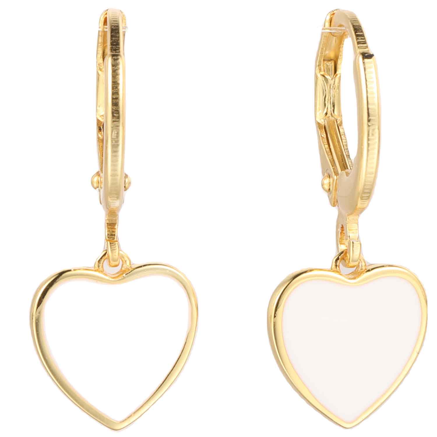 gold huggie heart earrings nz